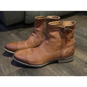 Goldmud Men's Portuguese Handmade Boots Brown Leather Size 44 USA SZ 11 Portugal